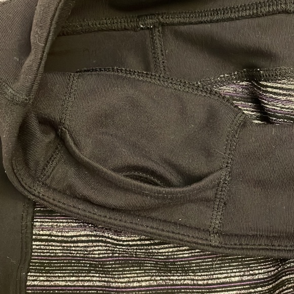 Athleta Energy Workout Running Capris. Black and Purple. Size S. - Picture 6 of 7